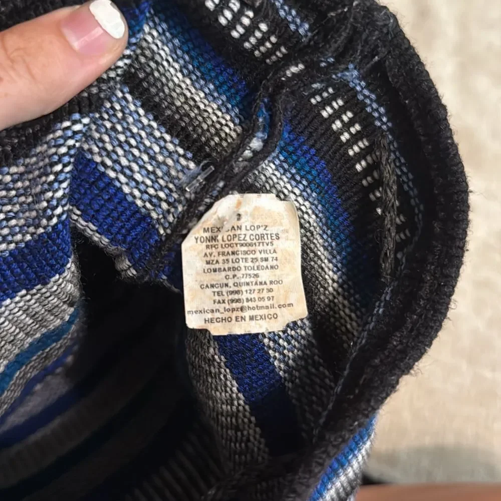Pinzon Blue and Black Striped Backpack